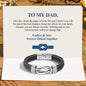 Leather wristband - Forever connected - To my Dad