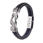 Leather wristband - Forever connected - To my Dad
