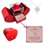 White Gold Necklace - With Real Rose - Loving Mom