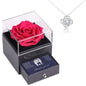 White Gold Necklace with Rose Box - Nr.1 Mother