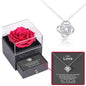 White Gold Necklace with real Rose Gift Box - To my Love