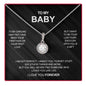 Sterling Silver Necklace - With 6 Roses - To My Baby