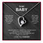 Sterling Silver Necklace - With Real Rose - To My Baby