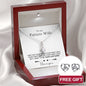 Sterling silver Necklace - Future Wife + Earrings FREE