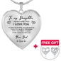 Heart necklace - Daughter + earrings FREE