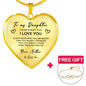 Heart necklace - Daughter + bracelet FREE