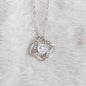 White Gold Necklace - With Real Rose - Caring Mom