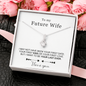 Sterling silver Necklace - Future Wife + Earrings FREE