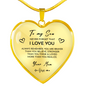 Heart necklace - To my Son from Mom