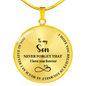Stainless steel necklace - To my Son