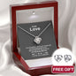 White gold necklace - To my Love + earrings FREE
