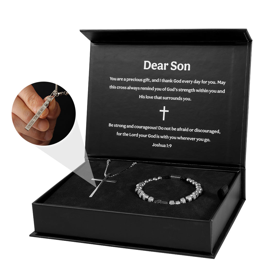 Beyond Love Cross Bracelet & Necklace - To My Son