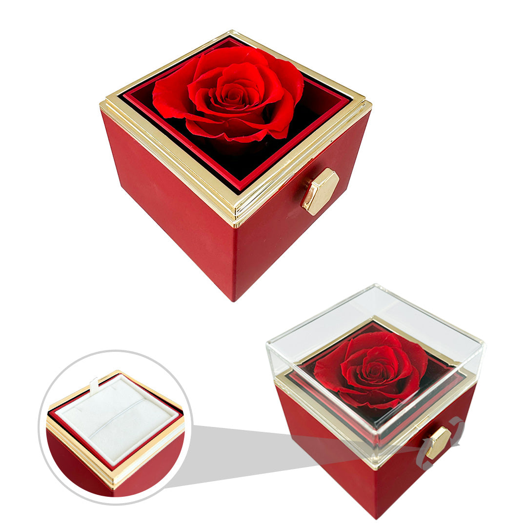Rotating Box with real preserved Rose – Beyond-Love